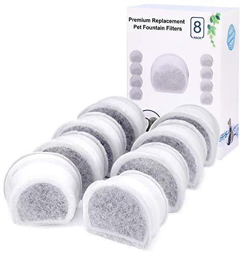 YOUTHINK Ersatz-Kohlefilter für PetSafe Drinkwell Avalon, Pagode, 2 Gallonen, Sedona und Seascape, Packung mit 8 Filtern für Brunnen