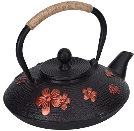 Teekanne aus Gusseisen, japanischer Teekessel aus Gusseisen, japanisches Tee-Ei, für Herd (0,9 l)