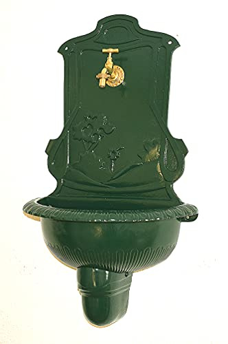 Graf von Gerlitzen Bassena Wandbrunnen Wand Brunnen Blumenampel Wasser Zapfstelle Antik Jugendstil FOU5-G-Kleiner kran