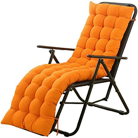 LLLD 1 Stück Gartenstuhlauflagen Sitzkissen Mit Rückenteil Sitz Gartenstuhl Polster Sitzkissen Sitzpolster Stuhlkissen Sitzauflage Für Outdoor Garten (Color : Orange, Size : 165x55cm)