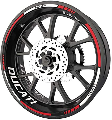 Kit completo di adesivi per moto Ducati di qualità premium (2 ruote) (multicolore)