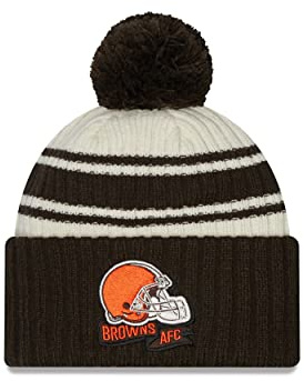 New Era Cleveland Browns 2022 Sideline Sportmütze mit Bommel, für Herren, cremefarben/braun