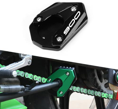 Modeer Kompatibel mit Z900RS 2017-2025 Motorrad CNC-Stütze Verlängerungsplatte Ständer Seitenständer Pad z 900 rs z900rs Zubehör (Schwarz)