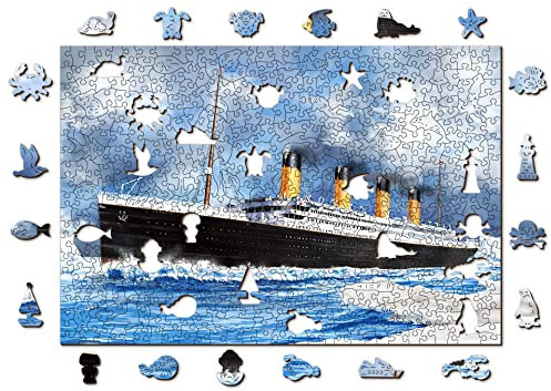 WOODEN.CITY Titanic 505-Piece Wooden Jigsaw Puzzle for Adults - Nautical, Classic Style - Includes 505 Pieces, 1 Set, 505 Count - Animals, Water Resistant