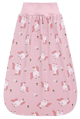 Babyschlafsack 0,5 Tog mit elastischem Bund, Sommer Wickelsack aus Baumwolle, Strampler für Baby Kleinkinder Kinder 0-6 Monate (Gründungspony)