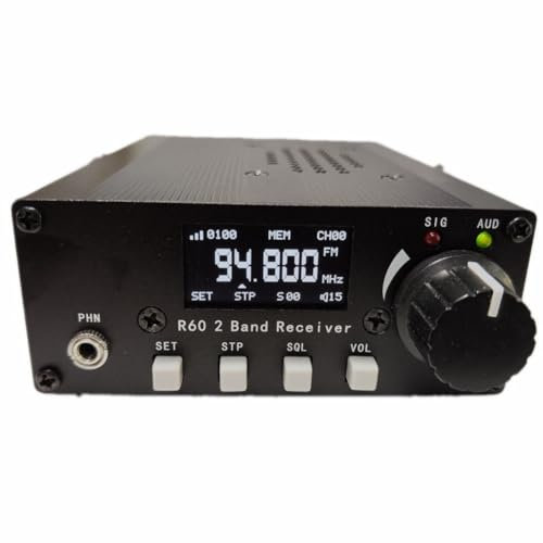 Jzoowar Radio D'Aviation DIY R60 FM 88-108 MHz Bande AéRienne 118-136 MHz RéCepteur Radio D'Aviation PLL Conversion de FréQuence Secondaire + BoîTier, 500433123