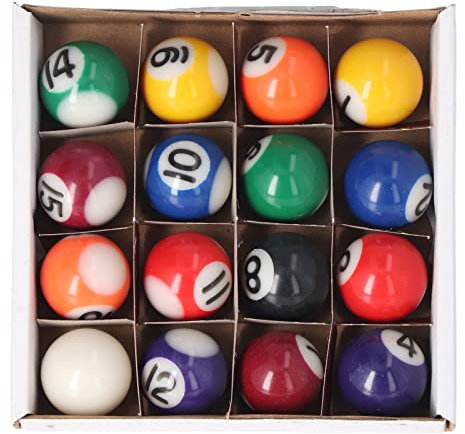 QANYEGN 25 Mm Mini-Billard-Harzkugeln, Mini-Set Mit 16 Kugeln, Spielzeug-Billardtisch-Kugeln Im Amerikanischen Stil Für Kinderspielpartys