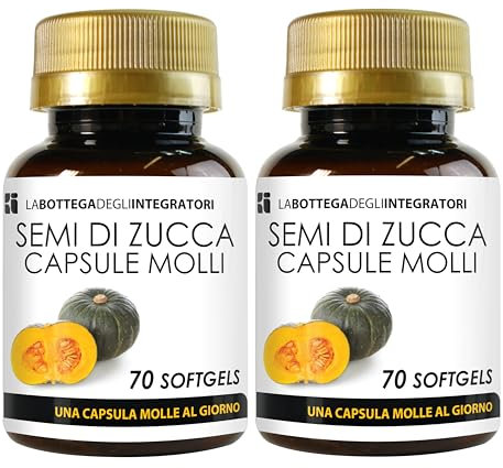 Semillas de Calabaza 140 Cápsulas Blandas | Cápsulas Blandas con Aceite Prensado en Frío Estandarizado en Omega 3, Omega 6 y Omega 9, Ácido Linoleico y Ácido Oleico | 1 Cápsula Blanda al día