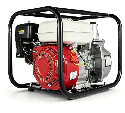 4-Takt 2 Gartenpumpe Benzin Wasserpumpe Teichpumpe Schmutzwasserpumpe 6.5 PS Motorpumpe Garten Brunnen Teichpumpe 4.8KW 3600rpm