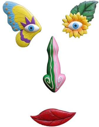 Fdit Décor de Visage d'arbre à Papillon coloré avec Une élégance Unique, Art Décoratif d'arbre Extérieur Fantaisiste Mignon pour Jardin et Cour