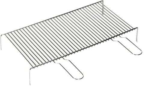 Marvin Graticola Griglia Accessori Rettangolare Camino Brace Barbecue da Campeggio Balcone Giardino Esterno Carbonella Singola con Piedini Manici Acciaio Cromato Alimenti Hamburger (70x40)