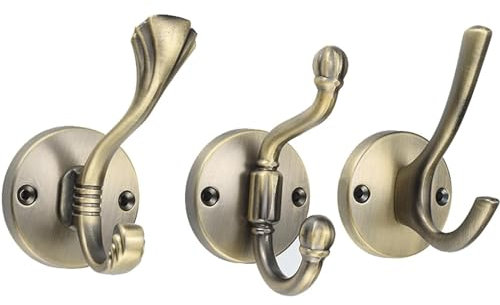 Towel Hooks 3 Pack Coat Hooks Vintage Towel Rack Home Storage Coat Rack Wall Mount Wall Hook for Hanging Hat/Key/Towel/Robe/Scarf/Bag Rail Hook