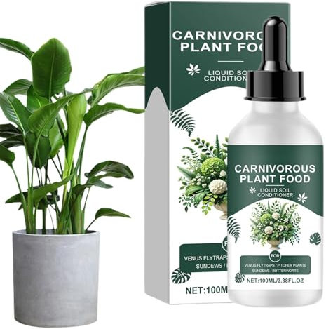 Alimento líquido para plantas carnívoras, Alimento para plantas carnívoras - Solución nutritiva para plantas 3.4 fl oz, Gotas de fertilizante para plantas tropicales para plantas carnívoras, Fertiliza