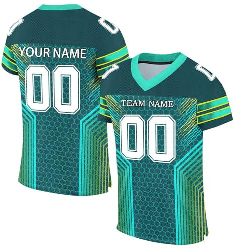 Generisch Personalisiert Herren Rugby Trikot Sporthemden Individuelles Fußball Trikot Schnelltrocknend American Football Trikot Atmungsaktiv T-Shirt Kurzarm Trikot Männer Damen Black Friday Angebote