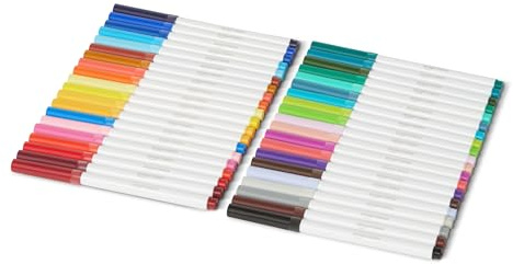 Amazon Basics, Confezione da 40 pennarelli lavabili a punta maxi, colori assortiti