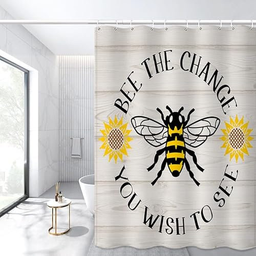 Duschvorhang Holzkorn Gelb Badevorhang Polyester Duschvorhang Stoff Anti Schimmel Shower Curtains Waschbar Duschvorhang 200x200 Duschvorhänge mit 12 Duschvorhangringen