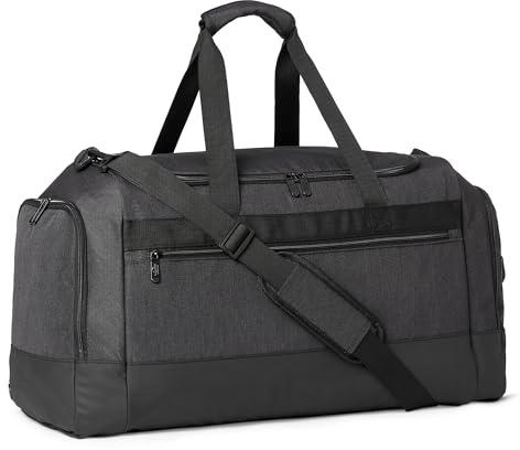 Amazon Essentials Sac de voyage léger avec poche pour vêtements mouillés et compartiment à chaussures, 63.5 cm, Noir