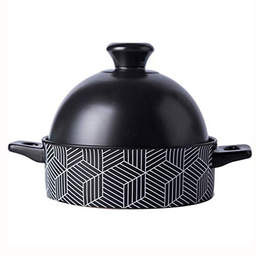 Japanese Hot Pot Round Ceramic Casserole with lid Non-Stick Soup Pot Slow SLW stew Heat-Resistant Soup Pot Health Pot Clay Pot B 3.5 l (A Tagine Pot 1.3L)