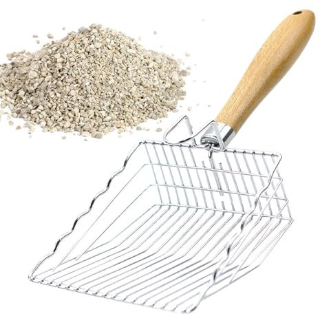 jamgeery Scoop de litière pour Chats, Pelle litière de Chat en métal - Scooper en métal pour Chat en Acier Inoxydable,Conception innovante, Pelle de Forme en réseau Expérience Confortable