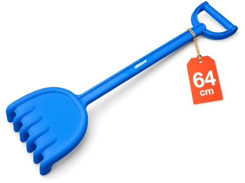 alldoro XXL Kinderrechen, extra große Sandharke aus Kunststoff, 64 cm lang | Stabile Harke für Kinder ab 18 Monate, für Garten, Strand, Spielplatz & Sandkasten, ergonomisch geformter Laubrechen