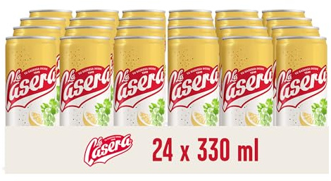 La Casera Blanco de Verano, Bebida de Vino Blanco y Zumo Natural de Limón - Lata, Pack 24 x 33 cl