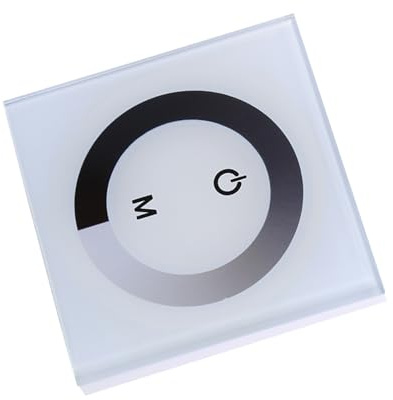 KIMISS Einzelfarbe Touch Panel Dimmer Wall Switch Controller für LED-Lichtstreifen, DC 12V-24V (WHITE)