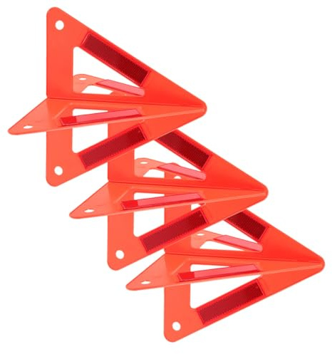 ARTSEWPLY Triángulos de Advertencia Plegables y Material Plástico Rojo para Vehículos Estructura Estable Kit de 3 Adecuado para Emergencias en Carretera y Averías