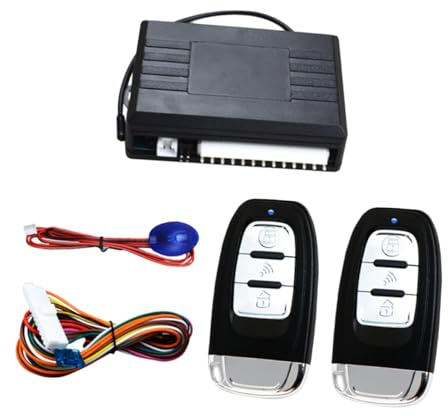 MOLUCKFU Kit Chiusura Centralizzata Auto con Telecomando Accesso Senza Chiave con Blocco Porte e Sblocco Baule Distanza Indicatore LED e Luci Direzionali