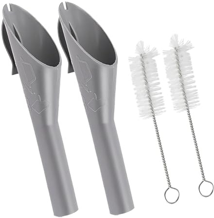 2 PCS Petrol Funnel for Car, Emergency Petrol Funnel with 2 Brush, Portable Capless Diesel for Car Fits 8U5A-17B068-EB 1782177 1833948 2050651 (Grey)