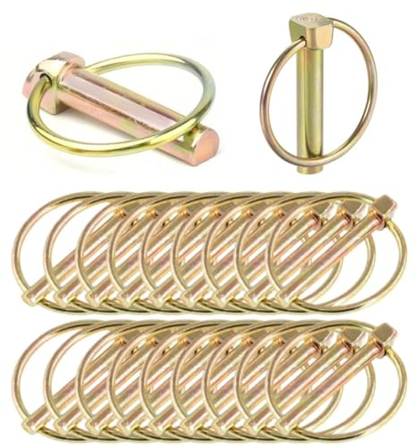 20 Stück Klappsplinte Sortiment, 4,5mm x 40mm Klappstecker, Klappstecker Sortiment Bolzen, Klappsplint, Schnellspannsplinte, Rastbolzen Steckbolzen für Anhaenger Traktor Kippern Bauernhof
