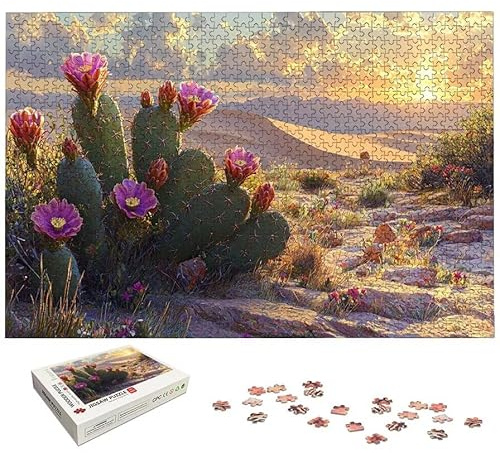 Puzzle 1500 Teile Kaktus, Blume Puzzle 1500 Teile Erwachsene, Holzpuzzle Erwachsene mit Exquisiter Verpackungsbox, Klassische Puzzles für Die Ganze Familie, Holzpuzzle für Geschenke, Dekor, -5590