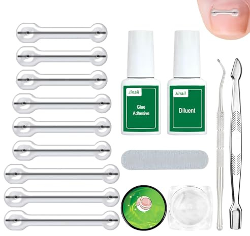 64 Pièce Pansement Ongle Incarné 3 Tailles, Kit Ongle Incarné Pieds Avec 1 Colle Adhésive 1 Décapant pour Colle 1 Lime à Ongle 50 Coussinets 1 Cure-Ongles 1 Lime à Ongles