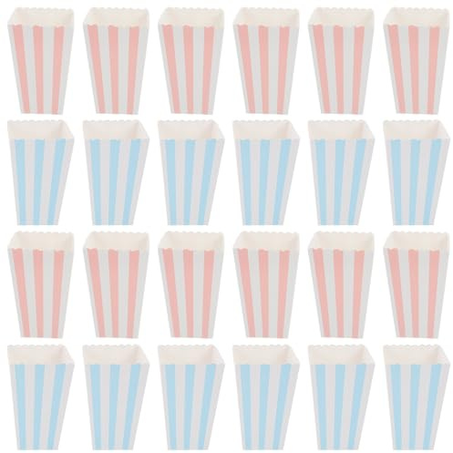 Alasum Popcorn Boxen breiter Öffnung mit Kreativem Design 24 Stück aus Papier leichte Snack Verpackung und schmalen Boden für Party und Kino
