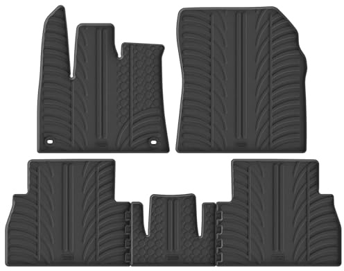 Gledring Satz Gummimatten kompatibel mit Citroën Berlingo Multispace / Opel Combo Tour (MPV) / Peugeot Rifter / Toyota Proace City 9/2019- (Feste Sitze) (T Profil 5-teilig + Ovale Montage-clips)