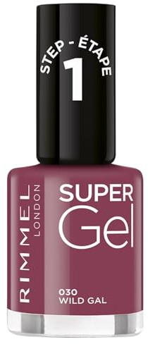 Rimmel Super Gel, 30 Wild Gal, Long-Lasting Nail Polish, Glazed Finish, Easy Application, Gel-like Manicure, Chip Resistant, Clean Formula, 12 ml