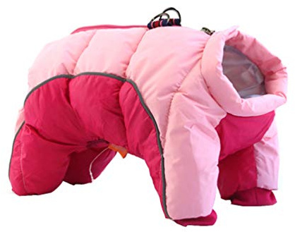LucaSng Haustier Hund Kleidung Hundejacke Hundemantel Warme Winter Jacke Dicker Baumwolle Vierbeiniges Mantel wasserdichte Kleine Hunde Kleidung Für Französisch Bulldog Welpen (Rosa, 3XL)
