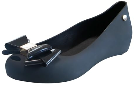 IVACHY Womens Jelly Ballet Shoes, Bow Details Slip-On Flats, Comfy Ladies Casual Wear Every-Day Closed Toe Ballerina Pumps