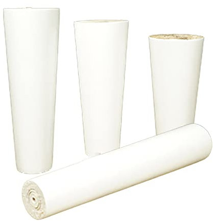 4 PCS Solid Wood Furniture Legs,Sofa Solid Wooden Feet,Tapered Rubber Table Legs,Replacement Furniture Feet,Cabinet/Chair/Coffee Table,with Mounting Plate Screws,White (30cm)