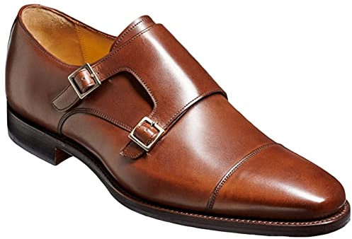 WKNBEU Chaussures de Moine pour Hommes à Sangle Unique sans Lacet Boucle Mocassins à Bout uni Oxford Chaussures habillées d'affaires Formelles Modernes Brown- US9.5/UK8.5/EU42
