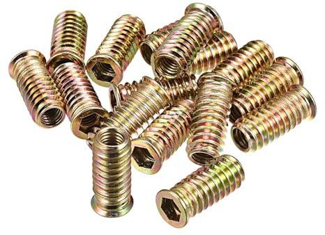sourcing map 16Stk. M8x30mm Gewindeeinsätze für Innensechskantantrieb Möbel Einschraubmutter