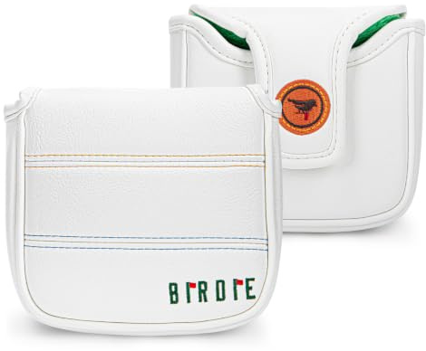 Golf Headcovers Elegant Embroidery Premium Leather Golf Club Head Covers Birdie Driver Cover Fairway Wood Cover Hybrid Headcover Golf Mallet Putter Cover for DF3 Putter Headcover for OZ1