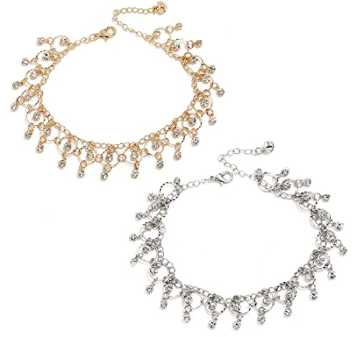 ARHZ 2 Fußkettchen und Armbänder für Damen, Geschenkideen für Frauen und Mädchen