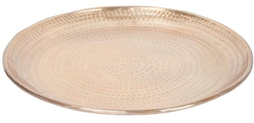 Vintage Serviertablett Imera handgefertigt aus Metall in Gold 30 cm