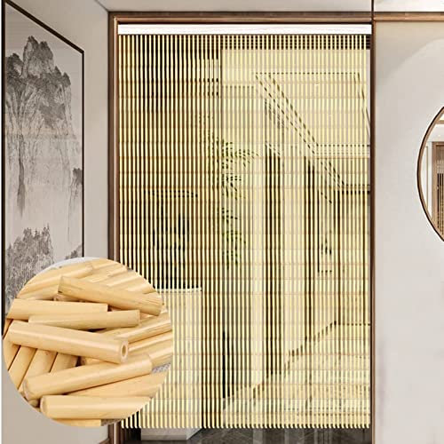 UVCMDUI Türvorhang Bambus, Perlenvorhang Balkontür Bambusvorhang Türvorhang Saigon, Handgefertigt Fliegenschutz Balkontür Insektenschutz Vorhang, Personalisierung,60 Strands W100xH200cm