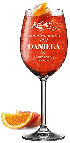 polar-effekt Leonardo Aperol Spritz Weinglas 460 ml mit Gravur - Geschenk für Frauen - Premium Spirits - Geschenkidee für den Sommer Sangria, Lillet und Cocktails