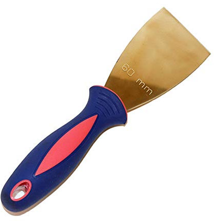 Cuchilla De Masilla De Latón, Raspador De Masilla Rascador De Yeso Con Raspador De Pintura Con Mango De Goma, Removedor De Pintura Para Madera, Raspador De Papel Tapiz, Herramienta De Pintura,60mm