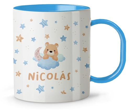 Tasse pour bébé. Tasse personnalisée. Tasse en plastique pour enfants. Cadeau personnalisé. Tasses originales pour cadeaux. Couleurs au choix. Ourson nuage