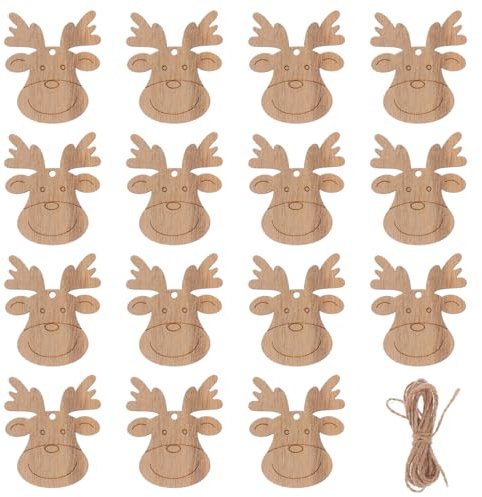 HOMSFOU 40stücke Holzscheiben Weihnachts Elch Bastelmaterial Für Handgemalte Holzplatten Kreative Dekoration Für Weihnachten Und Handwerksprojekte