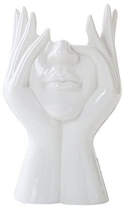 YWNYT Keramik-Gesichtsvase, weibliche Form, künstlerischer Kopf, Halbkörper-Büste, Frauengesicht, Pflanzgefäß, feministischer Minimalismus, dekorativ, moderne Blumenvase für Zuhause, Wohnzimmer, Büro
