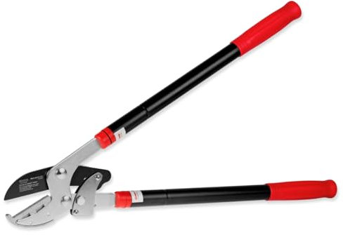 WALTER Teleskop Getriebe-Astschere - Amboss-Schere, Gartenschere, teleskopierbar 63-92 cm, Schneidet Äste bis Ø 45 mm mühelos, Rosenschere, einfache Bedienung, rutschfester Griff